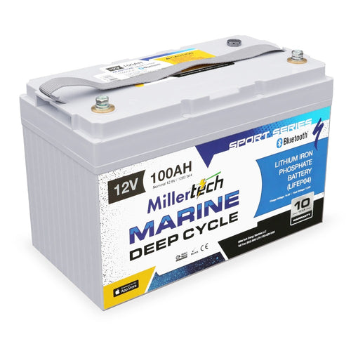Millertech- 12V 100AH Sport Series Lithium Iron Phosphate Battery with Bluetooth