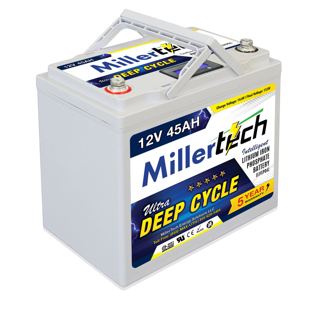 MillerTech 12 volt 45AH Lithium Battery