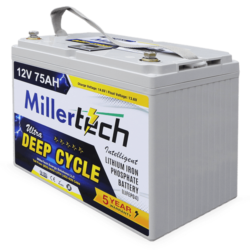 MillerTech Lithium Battery-12 volt 75AH Lithium Battery