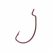 Gamakatsu Offset Shank Worm/EWG Size 2/0 Red Fishing Hook - 6pk